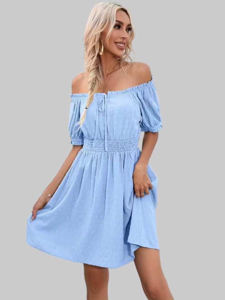 Damska Sukienka Mini z Odkrytymi Ramionami