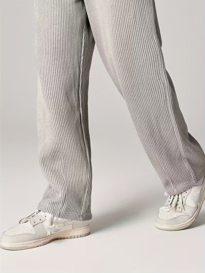 Męskie Spodnie z Prostą Nogawką i Sznurkiem