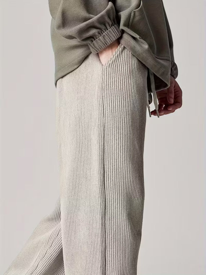 Męskie Spodnie z Prostą Nogawką i Sznurkiem